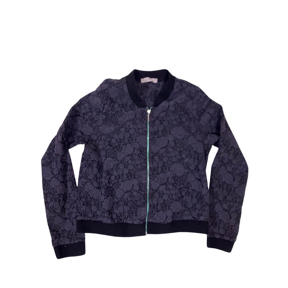 Black Lace Bomber Jacket Girls‎ L / Women’s XS Whimsygoth Biker Chic